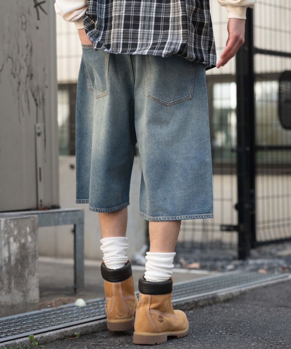 デニム中濃加工 モデル：182cm L着用