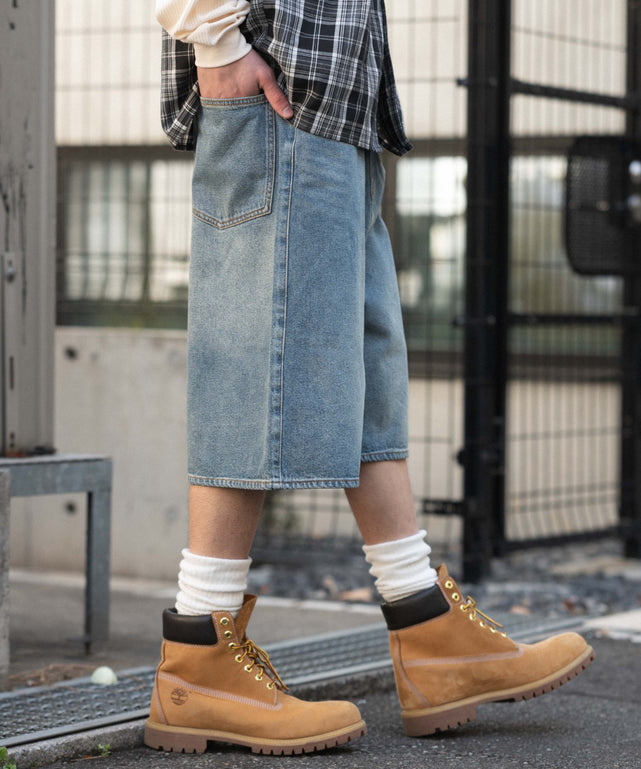 デニム中濃加工 モデル：182cm L着用