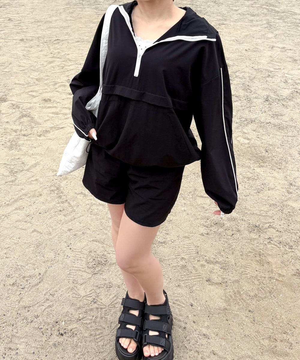 ラッシュガードラインアノラックパーカー