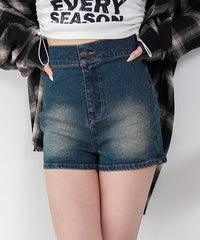 ハイウエストマイクロデニムショーツ