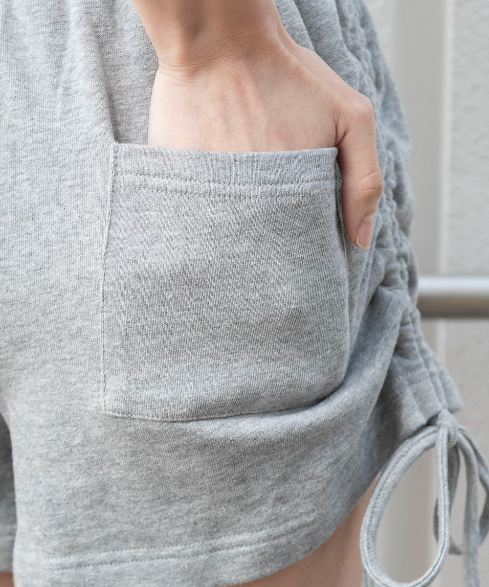 サイドドロストスウェットショートパンツ