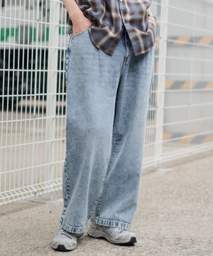 デニム淡加工 モデル：181cm L着用