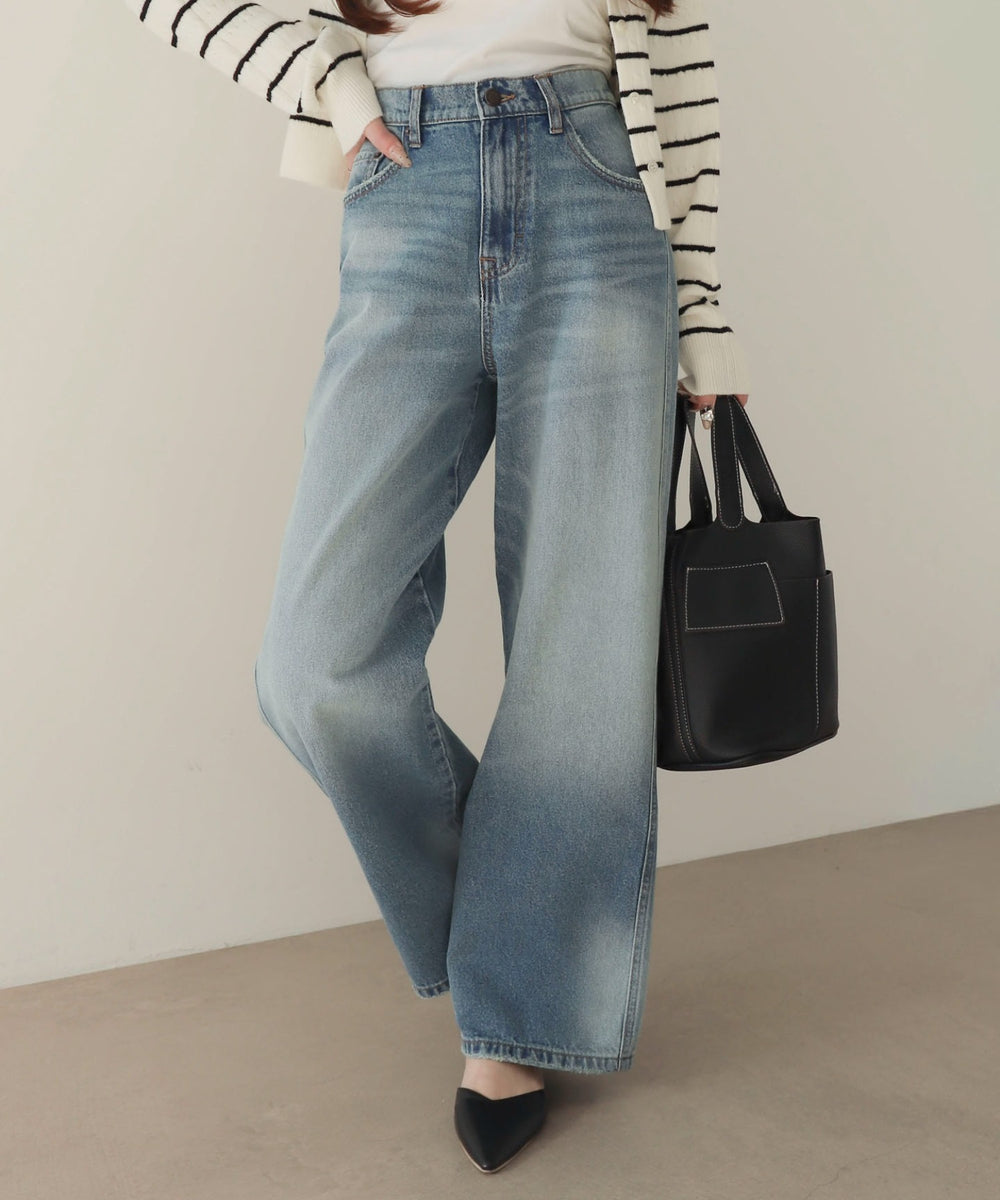 デニム中濃加工 モデル：160cm M着用