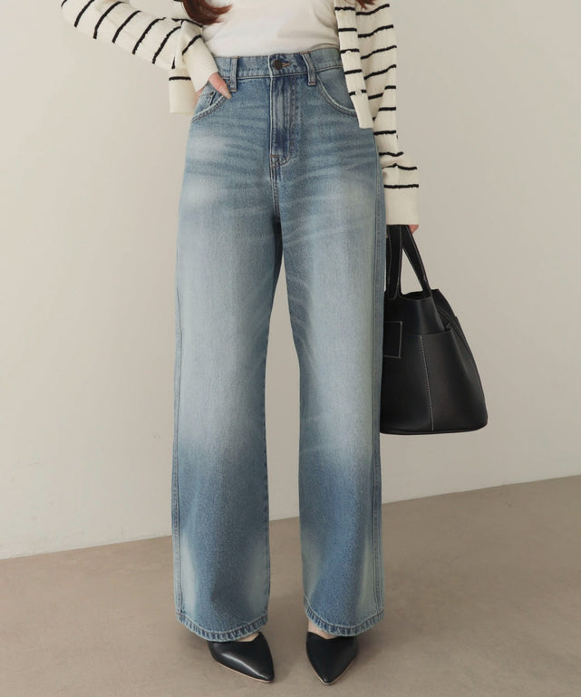 デニム中濃加工 モデル：160cm M着用