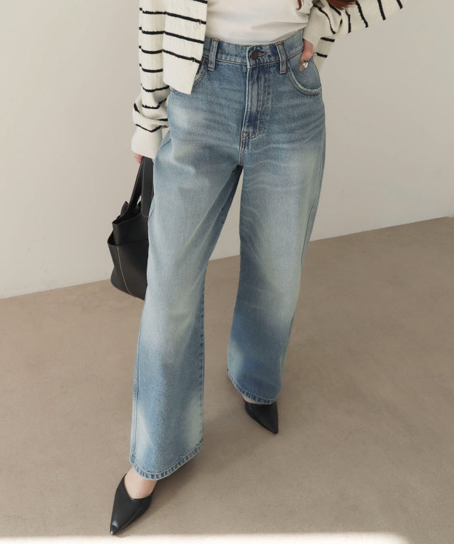 デニム中濃加工 モデル：160cm M着用