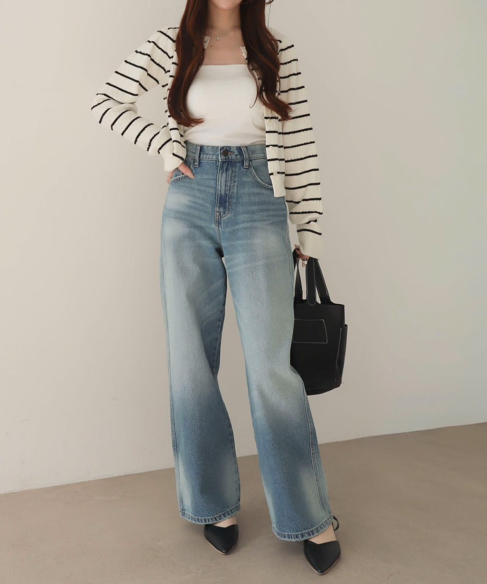 デニム中濃加工 モデル：160cm M着用