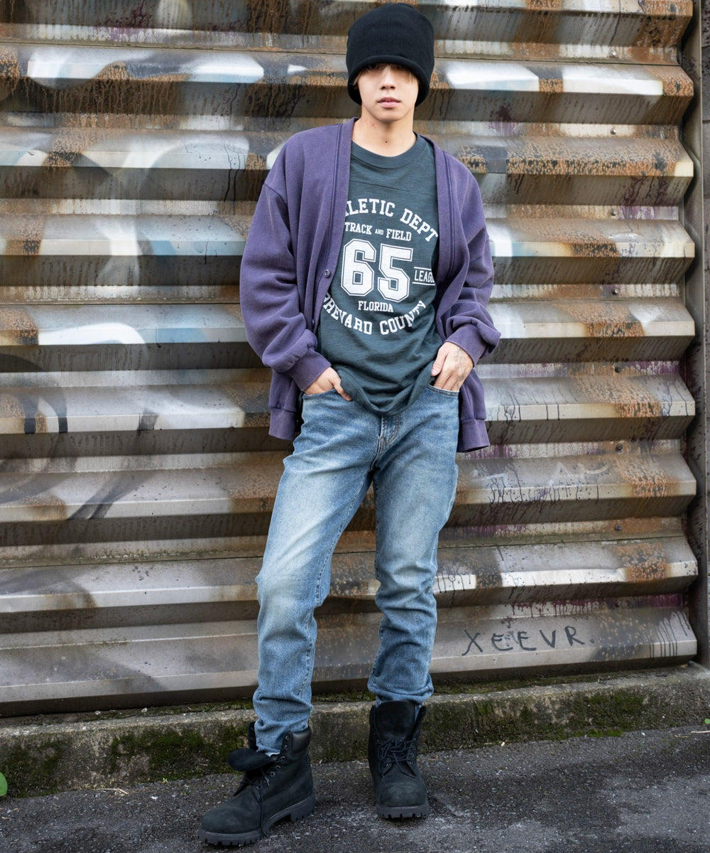 デニム中濃加工 モデル：175cm L着用