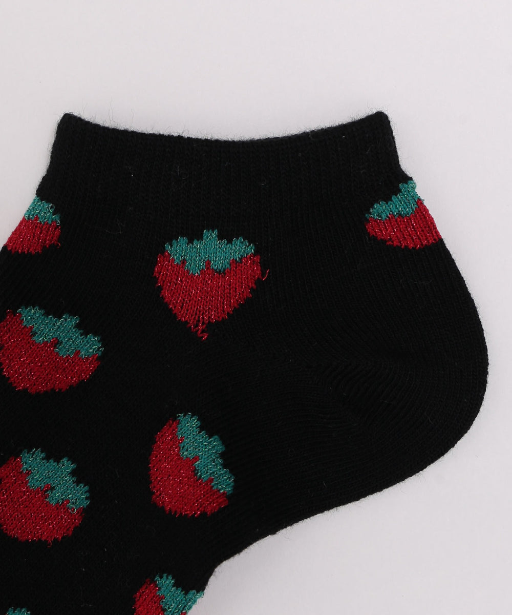 フルーツラメ総柄ショートソックス(23-25cm)