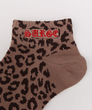 レオパード刺繍ロゴショートソックス(23-25cm)