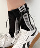 サイドラインリボンソックス(23-25cm)/ブラック