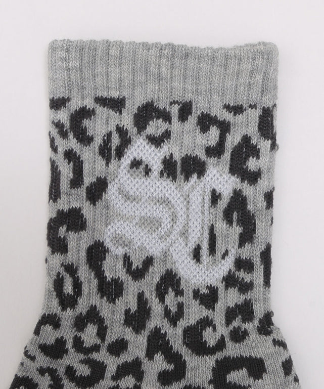 ラメロゴレオパード柄ソックス(23-25cm)