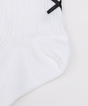 レースアップバックリボンソックス(23-25cm)