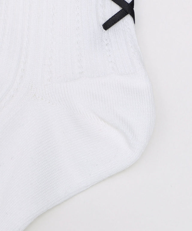 レースアップバックリボンソックス(23-25cm)