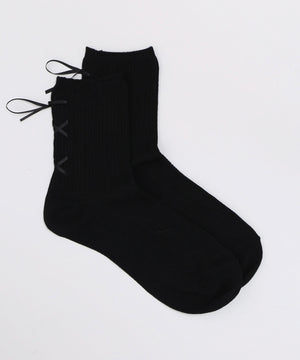 レースアップバックリボンソックス(23-25cm)