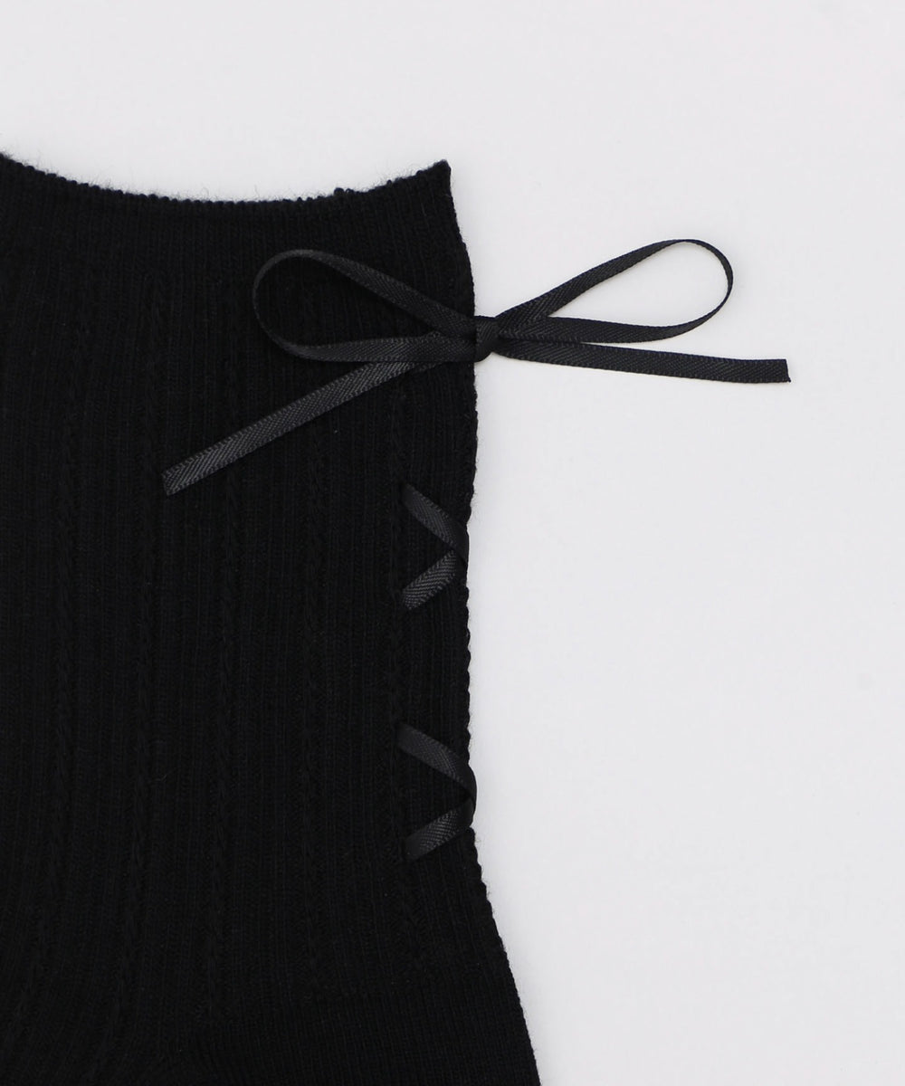 レースアップバックリボンソックス(23-25cm)