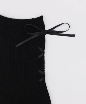 レースアップバックリボンソックス(23-25cm)