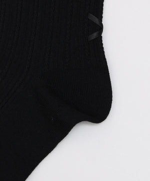 レースアップバックリボンソックス(23-25cm)