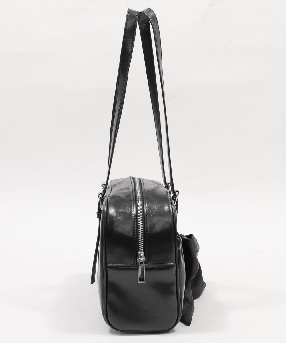 サテンリボンギャザーボストン