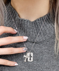 Lラインストーンダイカットネックレス