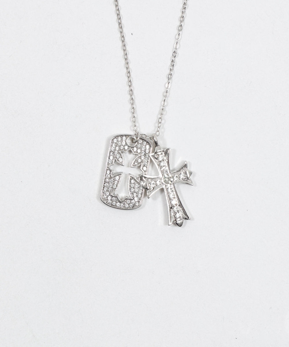 Lラインストーンダイカットネックレス