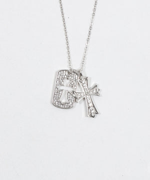 Lラインストーンダイカットネックレス