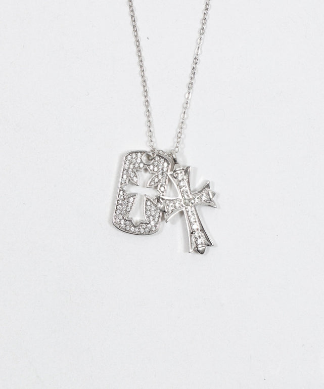 Lラインストーンダイカットネックレス