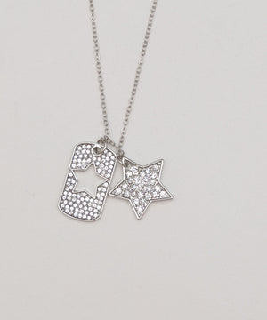 Lラインストーンダイカットネックレス