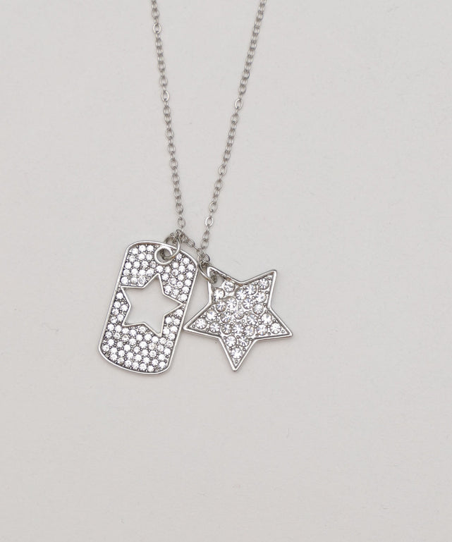 Lラインストーンダイカットネックレス