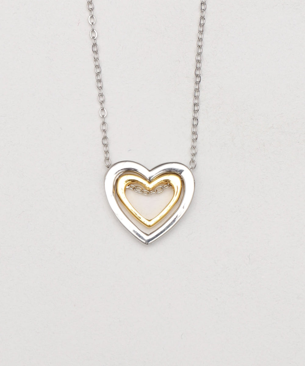 Lツインハートネックレス