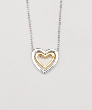 Lツインハートネックレス