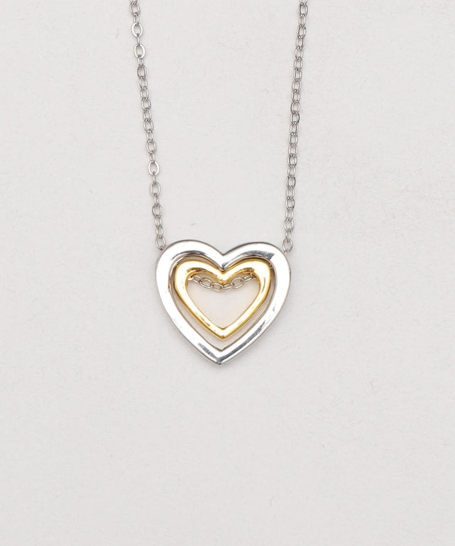 Lツインハートネックレス