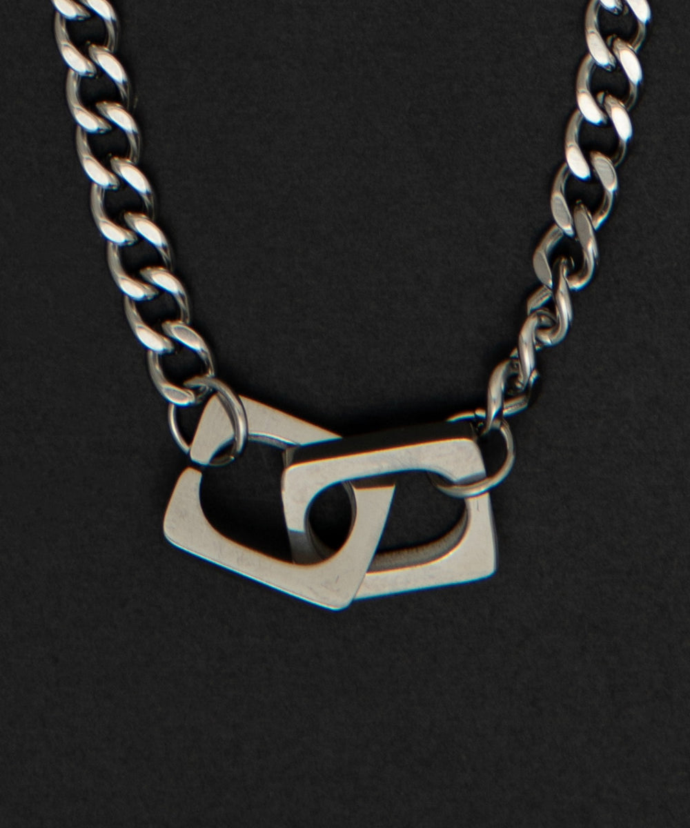 Mスクエアモチーフステンレスネックレス