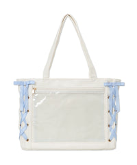 柄17（PUホワイト×ギンガムサックス） / F