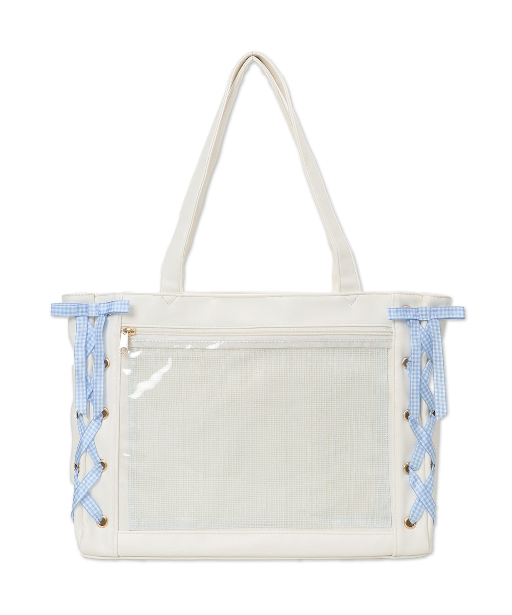 柄17（PUホワイト×ギンガムサックス）