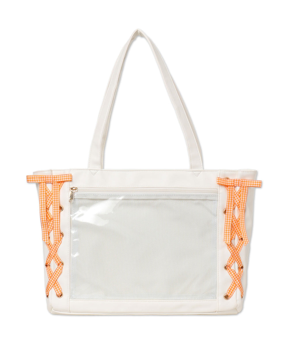 柄18(PUホワイト×ギンガムオレンジ)