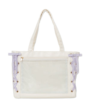 柄19（PUホワイト×ギンガムパープル）