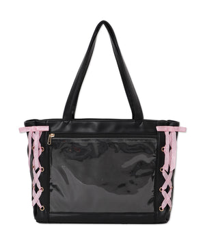 柄20（PUブラック×ギンガムピンク）