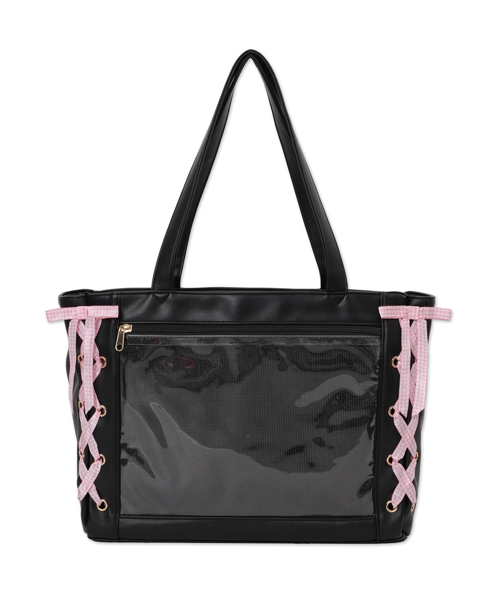 柄20（PUブラック×ギンガムピンク）