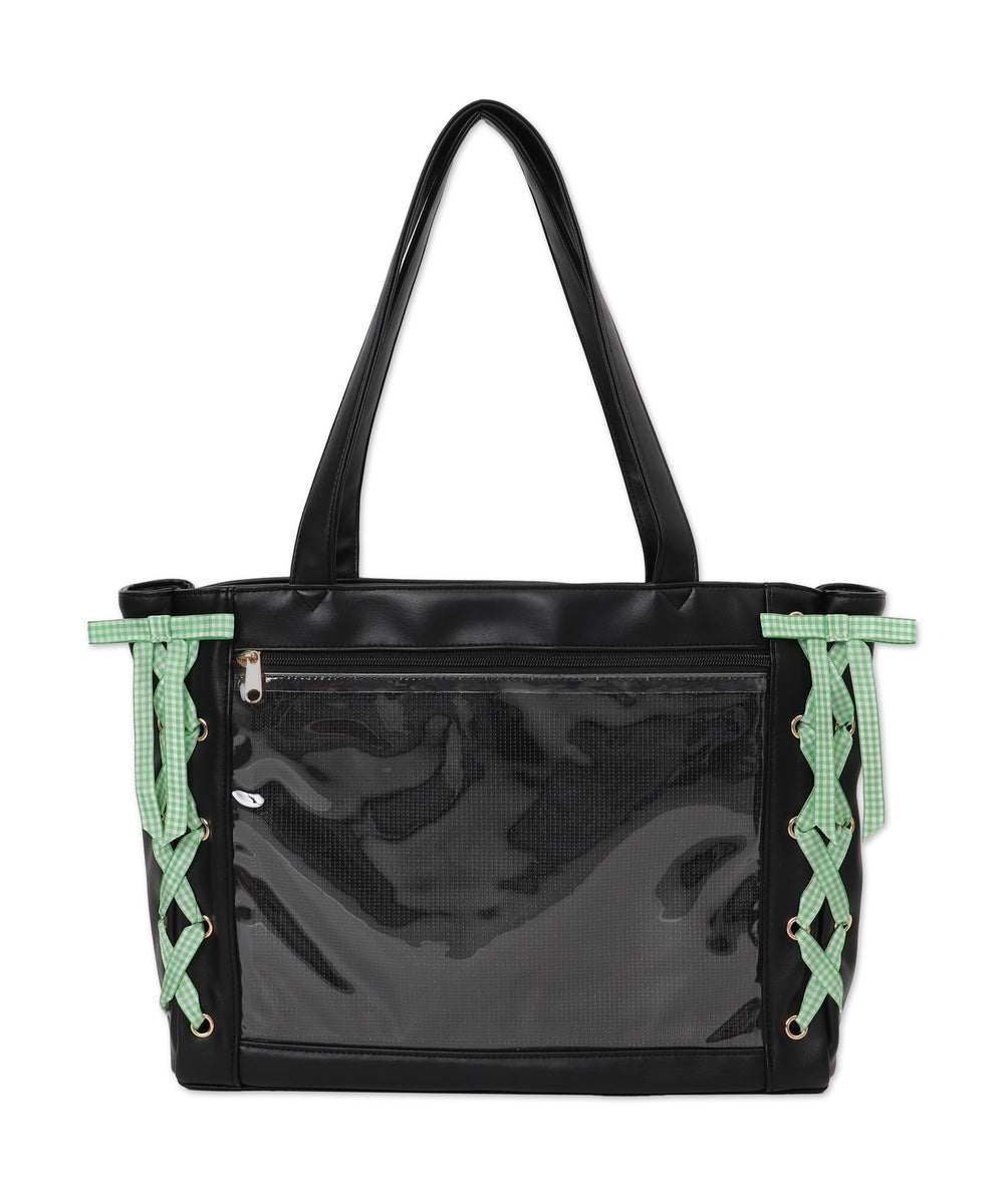 柄21（PUブラック×ギンガムグリーン）