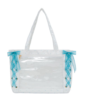 柄38(サテンドットホワイト×サックス)