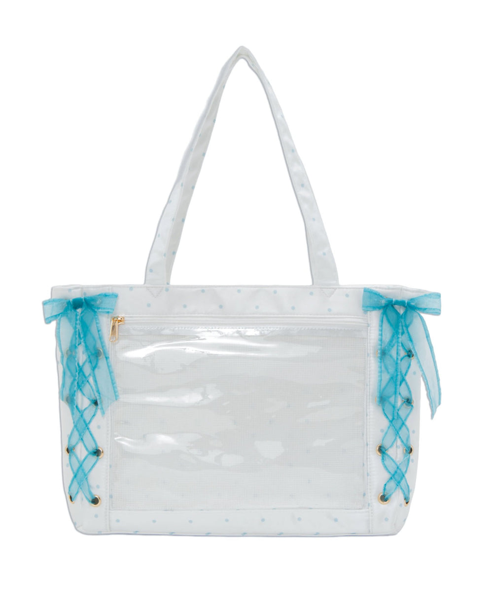 柄38(サテンドットホワイト×サックス)