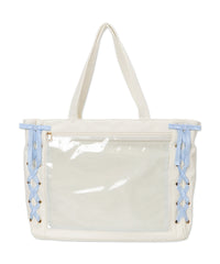 柄17（PUホワイト×ギンガムサックス） / F