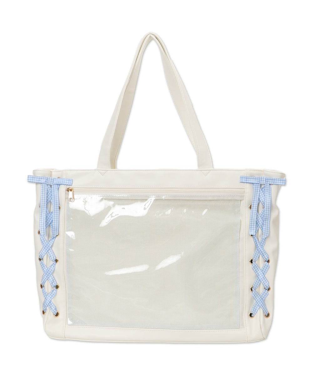 柄17（PUホワイト×ギンガムサックス）