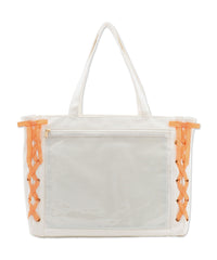 柄18（PUホワイト×ギンガムオレンジ） / F