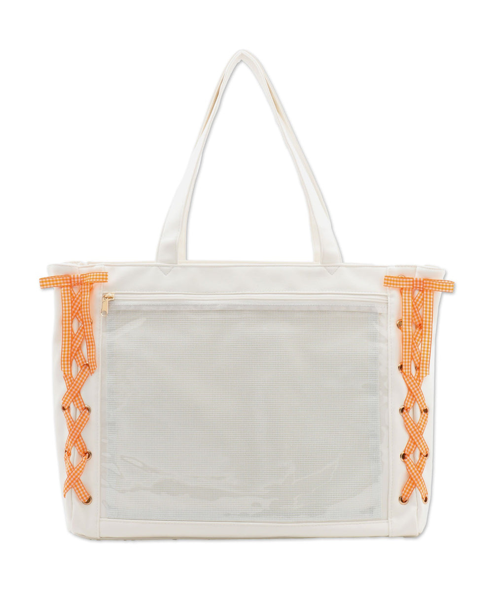 柄18(PUホワイト×ギンガムオレンジ)