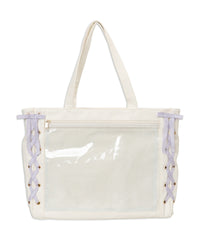 柄19（PUホワイト×ギンガムパープル） / F