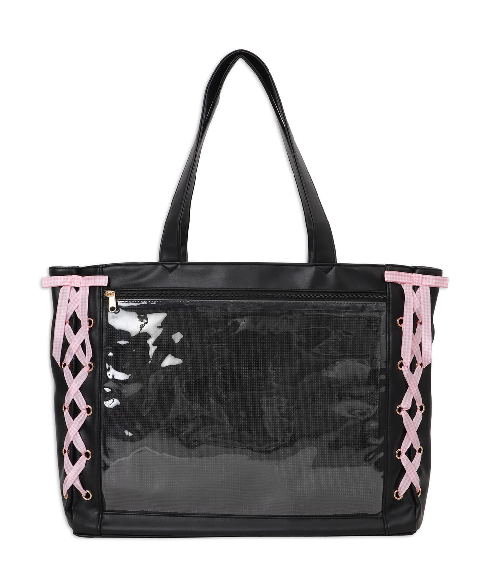 柄20（PUブラック×ギンガムピンク）