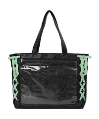 柄21（PUブラック×ギンガムグリーン） / F