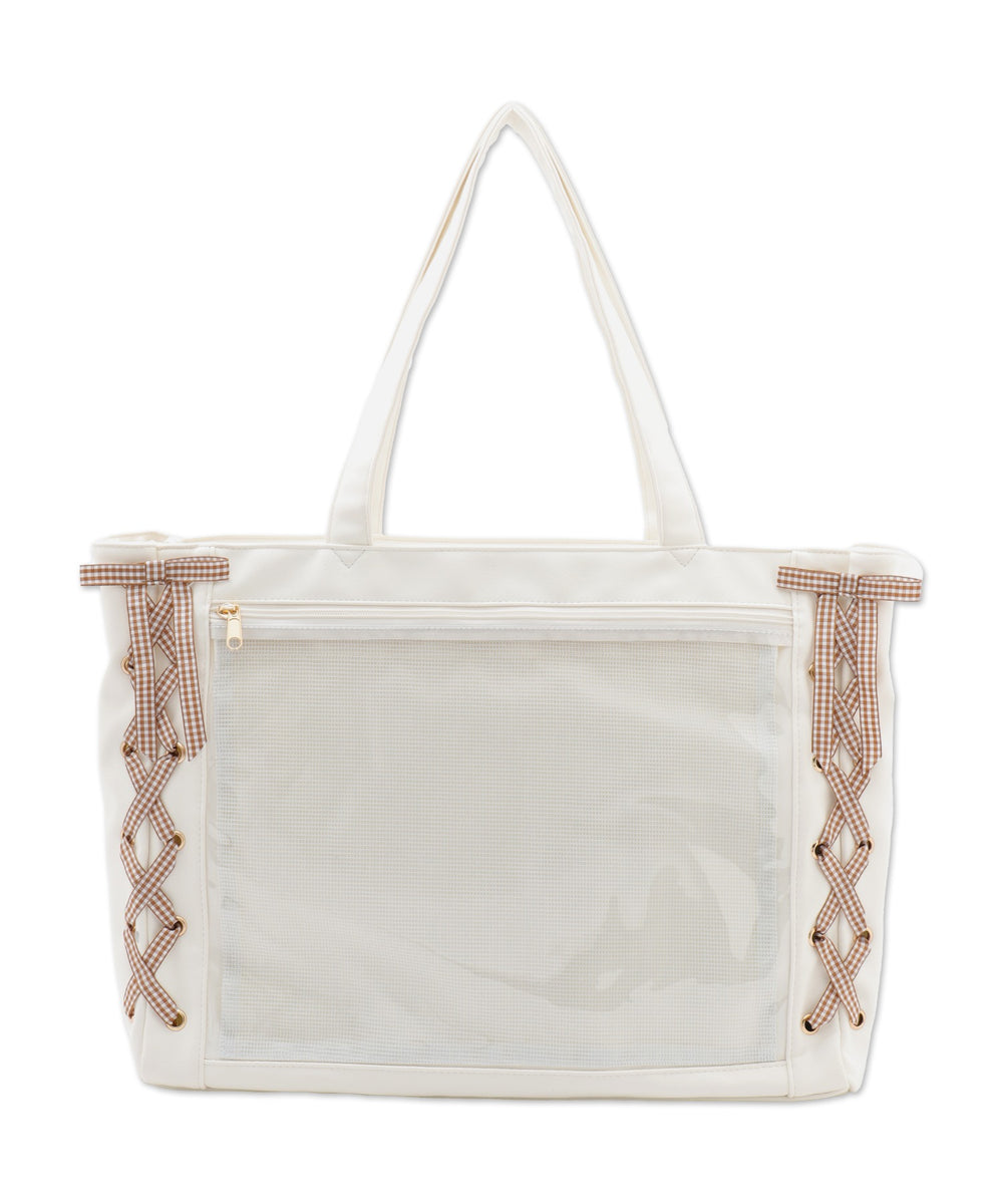 柄28(PUホワイト×ギンガムブラウン)