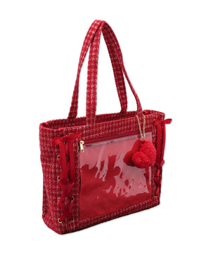 ツイードレースアップ痛バッグS